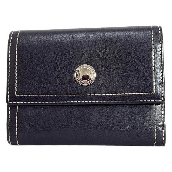 Auth COACH Ergo - Black Leather Trifold Wallet - Picture 1 of 6
